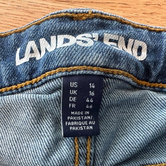 Land's End Mid Rise Boyfriend Jeans in Indigo Tide Blue Sz 14 - Picture 11 of 16